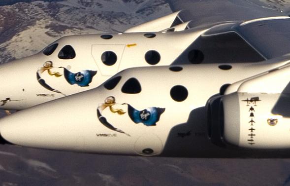 WhiteKnightTwo VMS <em>Eve</em> first flight. Credit: Virgin Galactic.