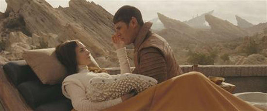 Amanda Grayson, Sarek and sprog in cut scene from Star Trek