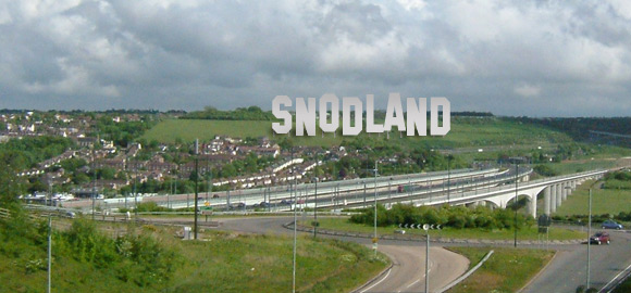 Artist's impression of giant SNODLAND sign