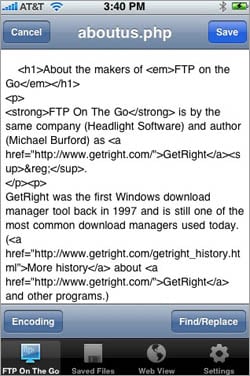 FTP On The Go screenshot