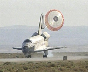 Atlantis lands at Edwards AFB. Pic: NASA