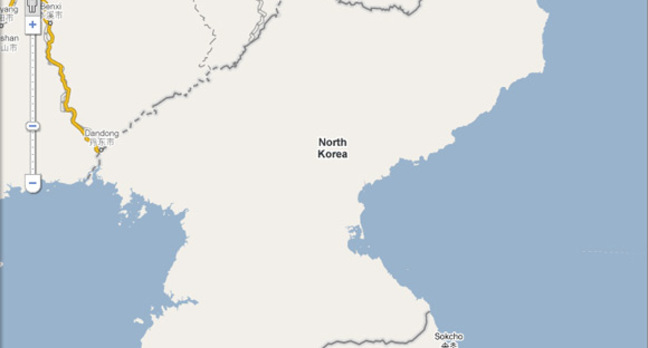 North Korea map on Google Maps