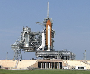 Endeavour on the launch pad at Kennedy Space Center. Pic: NASA