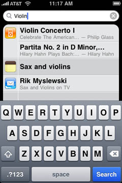 iPhone 3.0 Spotlight search