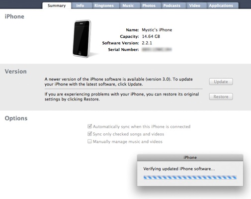 iPhone 3.0 update