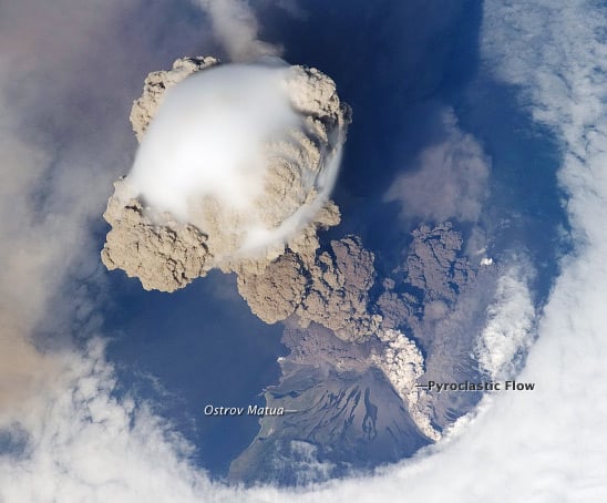 The Sarychev Peak eruption. Pic: NASA