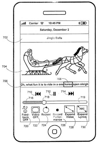 Apple karaoke patent-application illustration