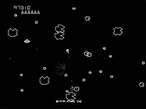 Screen grab of the original Asteroids