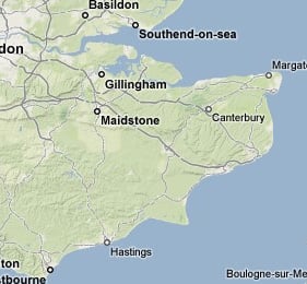 SE England, by Google Maps