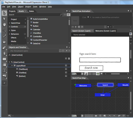 Interface dsign with Sketchflow