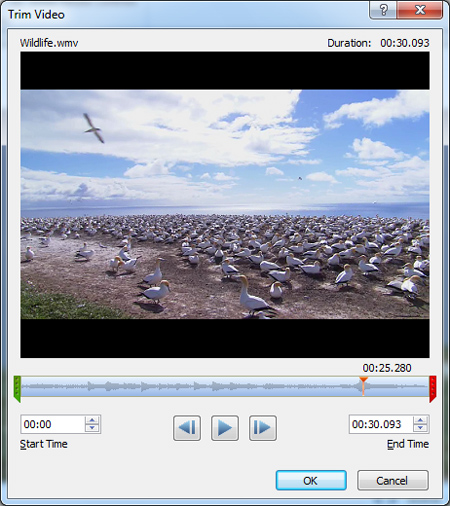 Trim video in PowerPoint 2010