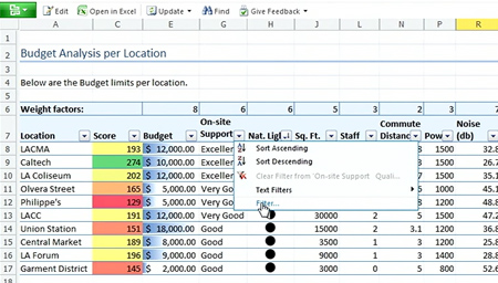 Web version of Excel