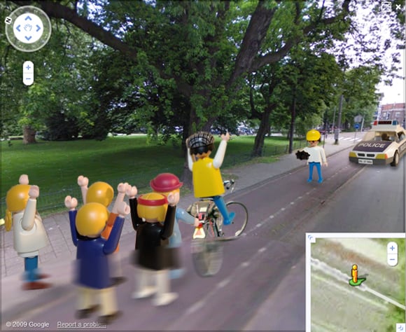 The first shock frame of the bicycle assault caught on Street View