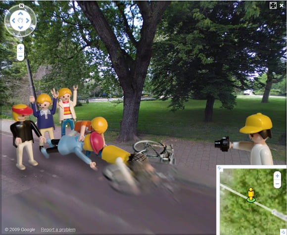 The second shock frame of the bicycle assault caught on Street View