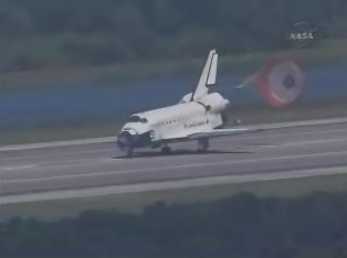 Endeavour landing at Kennedy this afternoon. Pic: NASA