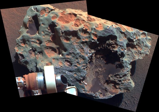 NASA close-in image of the 'Block Island' meteorite on Mars