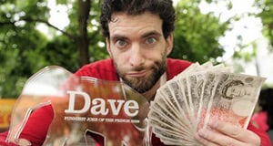 Comedian Dan Antopolski with his Dave award