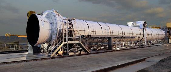 The Ares I development rocket on the test stand. Credit: NASA