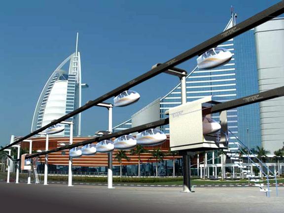 Concept of the Unimodal SkyTran system in use in Dubai.