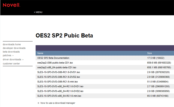 Novell's OES2 SP2 Pubic Beta