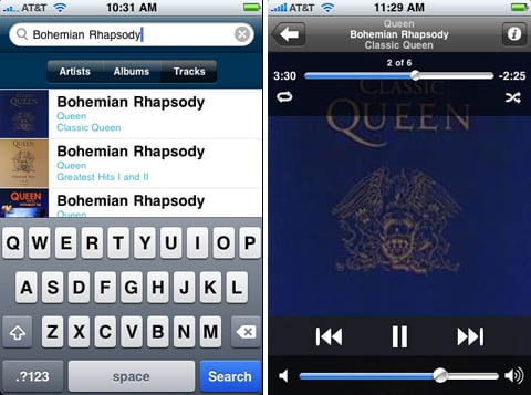 RealNetworks Rhapsody for the iPhone screenshots