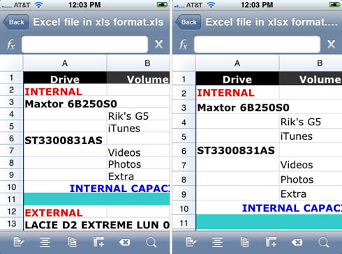 Quickoffice Mobile Office Suite 1.4.1 for iPhone - screenshots
