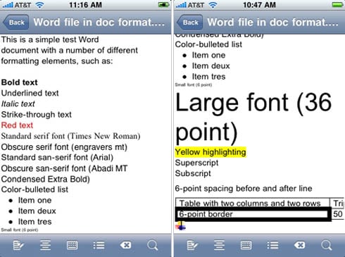 Quickoffice Mobile Office Suite 1.4.1 for iPhone - screenshots