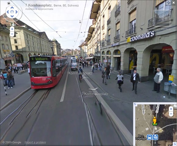 Screen grab of Street View in Bern