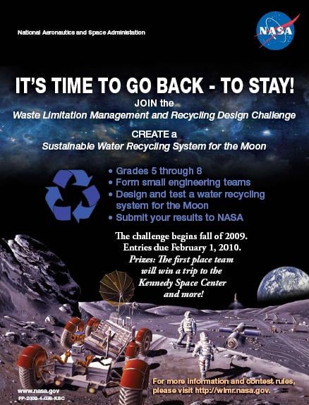 NASA's poster advertising the lunar water-conservation plans