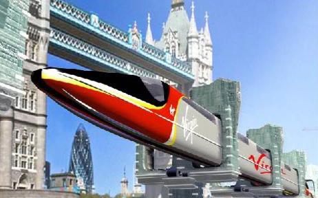 Artist's concept of the Tubular Rail system in use in London. Credit: Tubular Rail