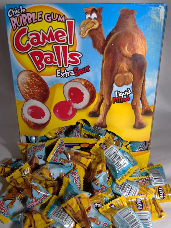 A box of Camel Balls bubble gum