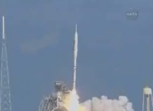 The launch of the Ares I-X. Pic: NASA TV