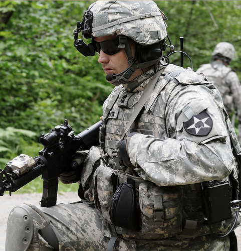 The Land Warrior system in use. Credit: PEO Soldier