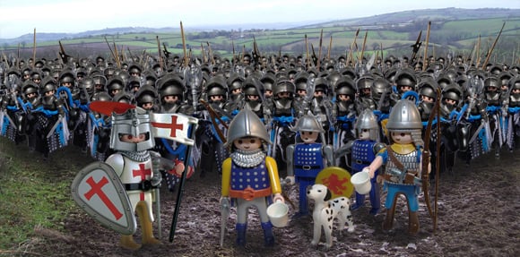 The Battle of Agincourt as recreated by our revisionist history department