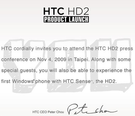 HTC HD2 invite