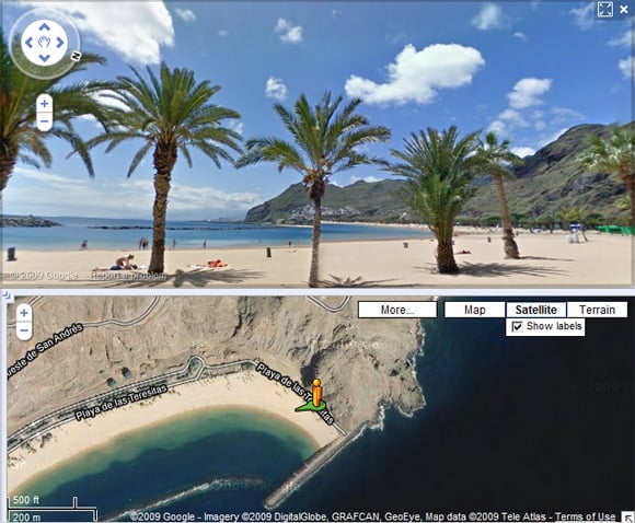 Google's recommended Street View view of the Canary Islands