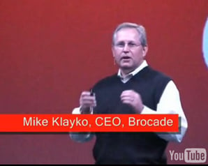 Brocade CEO Mike Klayko in sleeveless pullover