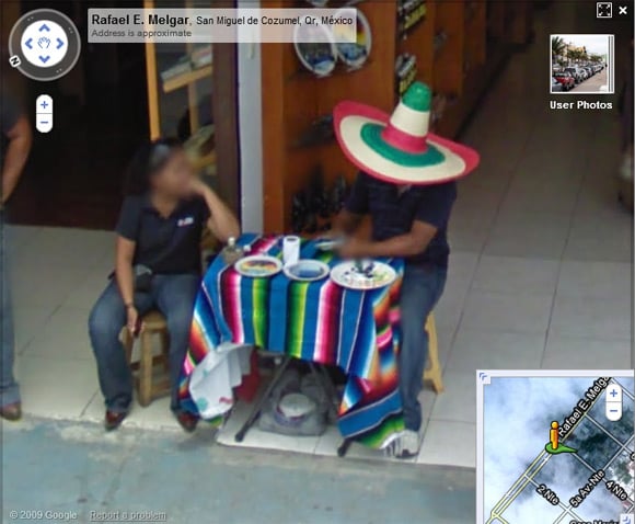 Comedy Mexican wearing improbably large hat