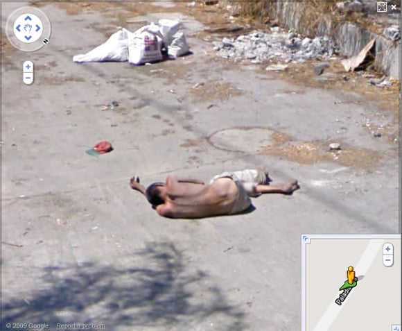 Mexican slumped in street in Monterrey