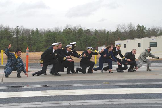 The EMALS aircraft mass-driver fires a ceremonial opening shot. Credit: NAVAIR