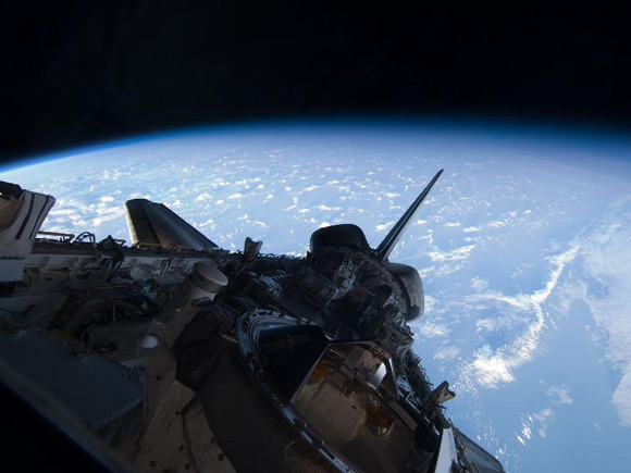 Atlantis docked with the ISS. Pic: NASA