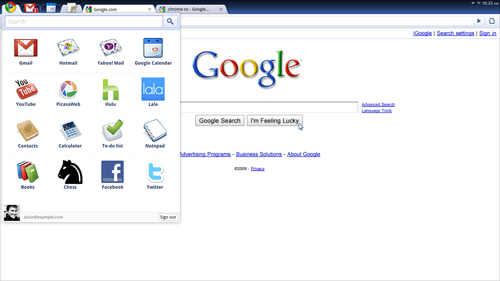 Chrome OS app menu