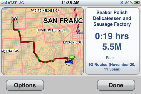 TomTom app for iPhone - full route display