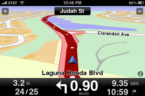 TomTom app for iPhone - 3D landscape