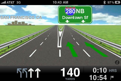 TomTom app for iPhone - lane choice