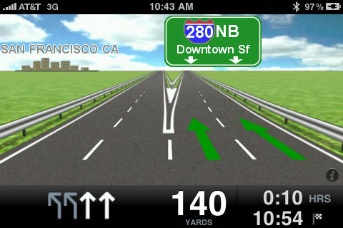 TomTom app for iPhone - lane choice