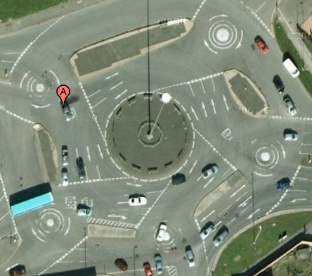 Swindon's Magic Roundabout as seen on Google Maps