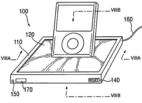 Illustration for Apple's 'Aesthetically pleasing universal dock' patent application