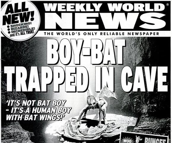 Bat Boy cover from Weekly World News