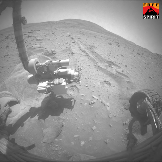 Spirit Mars rover attempts to escape sand trap. Pic: NASA